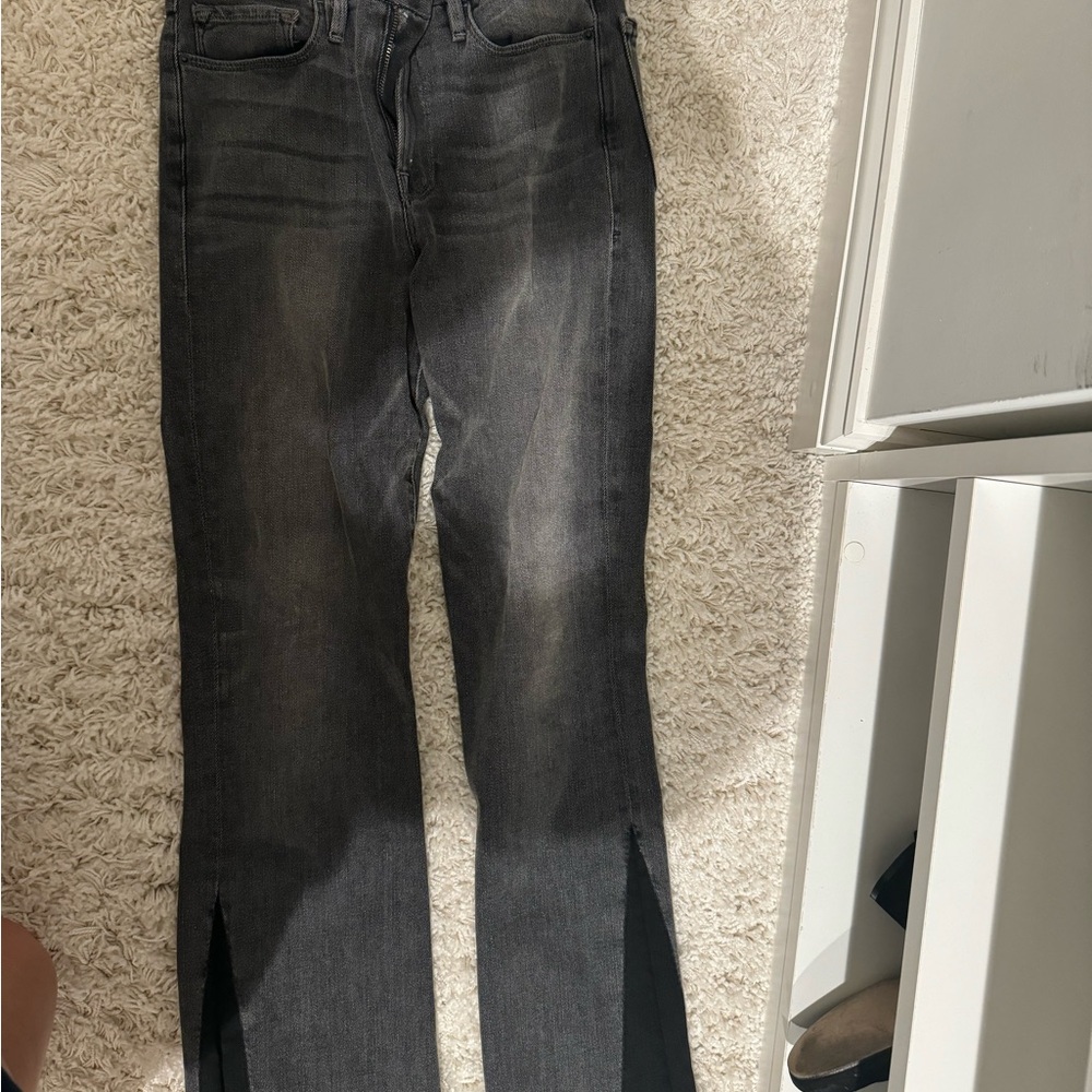 Frame Le Crop Mini Boot Size 27 Grey With Black B… - image 1